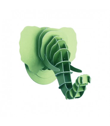 Mini Trophée en Carton Éléphant Vert Granny
